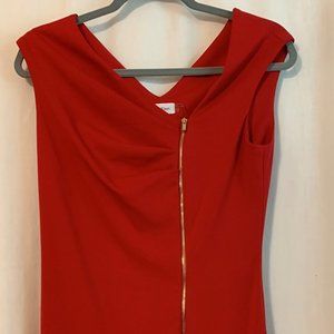 Calvin Klein Red Front Zipper Dress Size 4